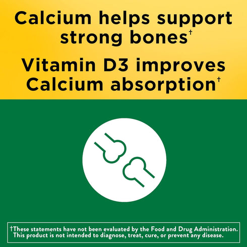 Nature Made Calcium 600 mg with Vitamin D3, Dietary Supplement for Bone Support, 60 Tablets...