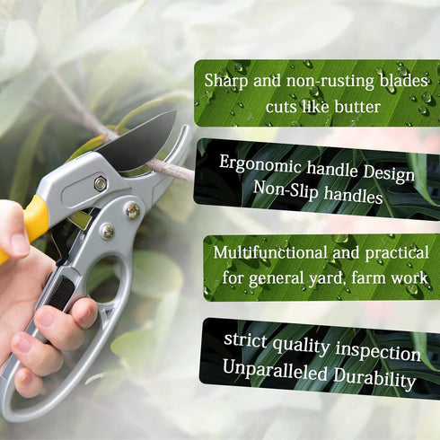 Ratchet Pruning Shears Heavy Duty,Ratchet Pruner Ratchet Clippers with Reinforced Design Handle Work 3 Times Easier for Arthritis Weak Hand...
