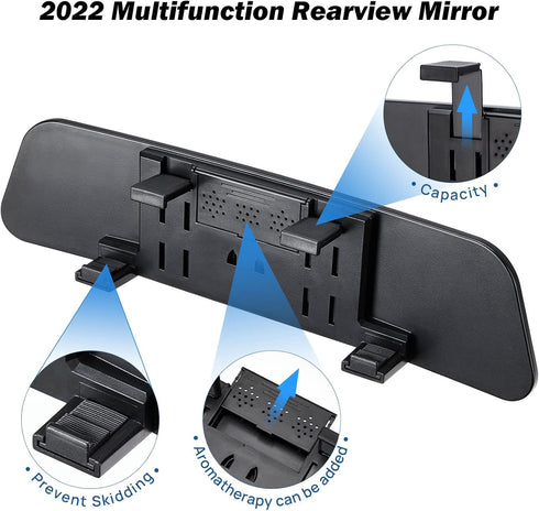 JOYTUTUS Rear View Mirror, 12 Inch Panoramic Rearview Mirror, Interior Clip-on Wide Angle Convex Universal Rear View Mirror to Reduce Blind Spot E...