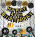 Black & Gold Glittery Happy 40th Birthday Banner,Poms,Sparkling 40 Hanging Swirls Kit for 40th Birthday Party 40th Anniversary Decorations...
