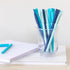 eco-friendly pen - crafted from 100% recycled paper, plastic-free, black Ink, pack of 10, Blue Lagoon set...