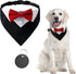 1 Piece Red Formal Dog Tuxedo Bandana, Dog Tuxedo Cotton Bandana Dog Wedding Collar with Bow Tie and Neck Tie for Dogs and Cats, L...