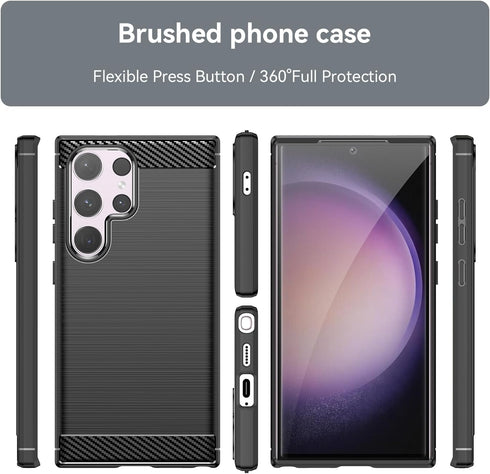 for Samsung Galaxy S24 Ultra Phone case, Shockproof, Scratch Resistant Carbon Fiber Jacket, Soft TPU,for Galaxy S24 Ultra case (Black)...