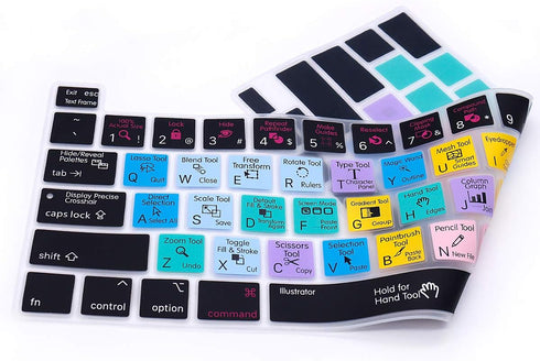 Illustrator AI Silicone Shortcuts Keyboard Cover Skin for MacBook Pro 16 inch A2141 2019 2020 Pro 13.3 inch A2338 M1/A2251/A2289 with Touch Bar an...