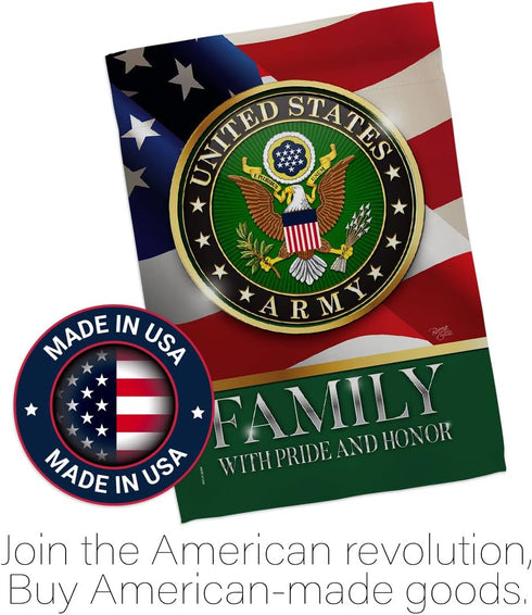 US Army Family Honor Garden Flag - Armed Forces Rangers United State American Military Veteran Retire Official - House Decoration Banner Small Yar...
