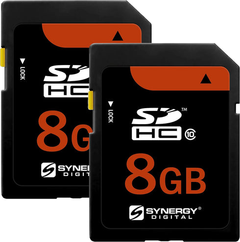 Synergy Digital 8GB, SDHC UHS-I Memory Cards - Class 10, U1, 20MB/s, 300 Series - Pack of 2...