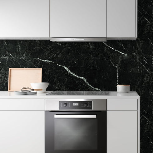 Black Marble Peel and Stick Wallpaper 17.7in*118in,Black Marble Contact Paper Self Adhesive,DIY Waterproof Granite Vinyl Film for Kitchen Bathroom...