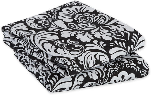DII Cotton Dish Towel Set Damask Print, 18x28, Black, 2 Count...