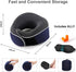 Travel Neck Pillow, Best Memory Foam Airplane Pillow for Head Support Soft Adjustable Pillow for Plane, Car & Home Recliner Use (Blue)...