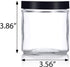 16 oz Large Clear Thick Glass Jar with Black Foam Lined Lid (4 pack)...