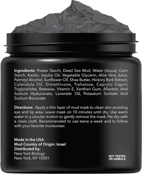 New York Biology Dead Sea Mud Mask for Face and Body - Spa Quality Pore Reducer for Acne, Blackheads & Oily Skin, Natural Skincare for Women, Men ...