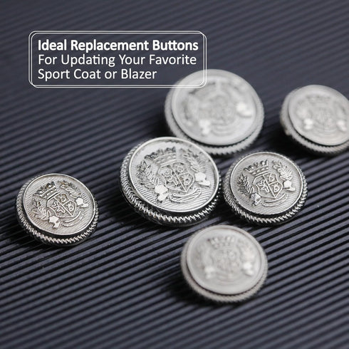 14 Pieces Silver Metal Blazer Button Set 23mm 18mm Blazer Buttons Men Metal Suit Buttons for Men Silver Buttons for Blazer,Suits,Sport Coat,Unifor...
