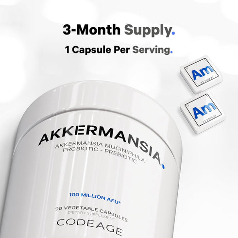 Codeage Akkermansia Muciniphila Probiotic Supplement - 3-Month Supply of Akkermansia Probiotic & Chicory Inulin - Daily Synbiotic Probiotic Chicor...