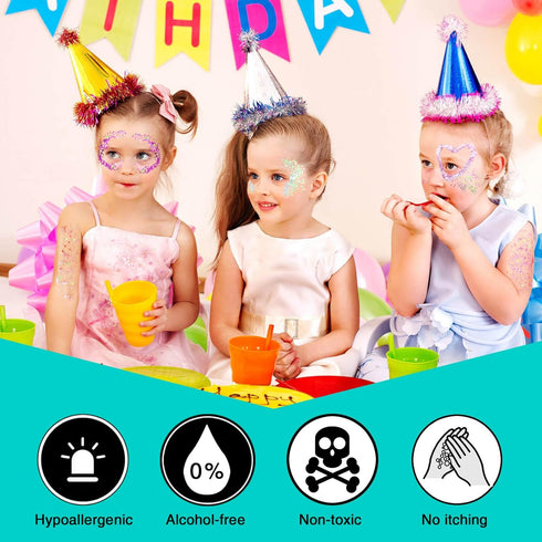 MEICOLY Clear White Body Glitter,Mardi Gras Face Glitter Singer Concerts Festival Rave Accessories,Mermaid Sequins Glitter Face Paint,Chunky Hair ...