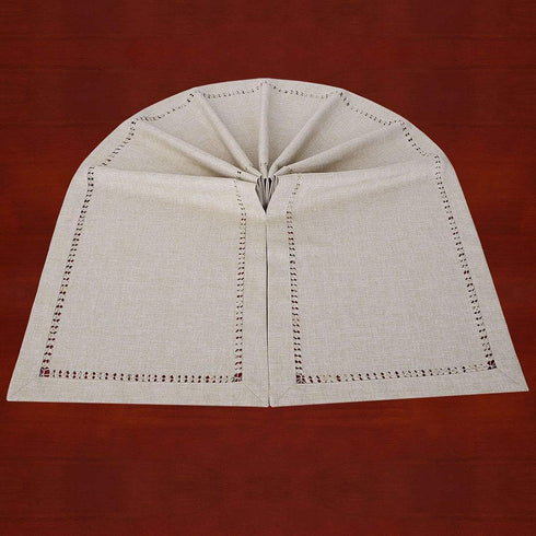 Grelucgo Handmade Hemstitched Polyester Rectangle Table Runners and Dresser Scarves, Beige 14x54 inch...
