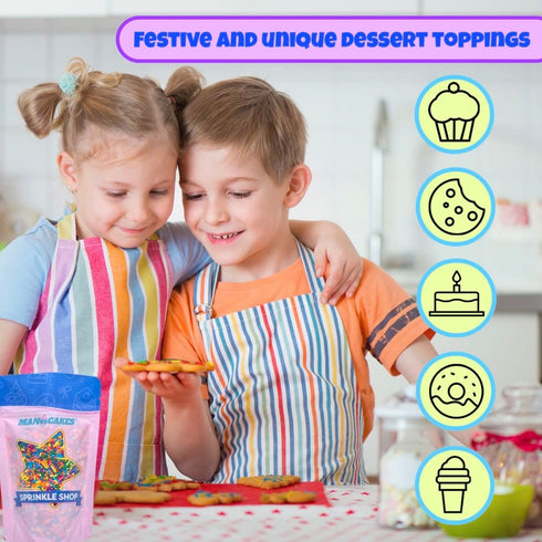 Sprinkles | 8 oz | Gold sugars | Manvscakes | Star sugar...