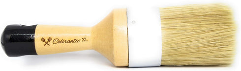 Colorantic | Large Furniture Round Oval Soft Wax Waxes Brush Brushes | Beeswax DIY Chalk Based Paint Fabric Painting (XL Round Natural Brush)...