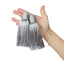 Fenghuangwu 2pcs Tassel Charms Polyester Key Tassels with Loop,DIY Handmade Craft Accessories of Home and Furniture Decoration (Silver)...