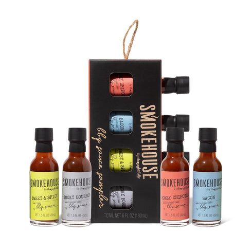 Smokehouse by Thoughtfully, Gourmet BBQ Sauce Sampler Set, Vegan and Vegetarian, Flavors Include Honey Chipotle, Smoky Bourbon, Sweet and Spicy, a...