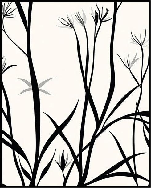 Posterizer 1 pcs-minimalist floral design-black and white chic art work 4-Floral & Botanical Art-Collectibles & Fine Art- Gift for Men Women Entre...