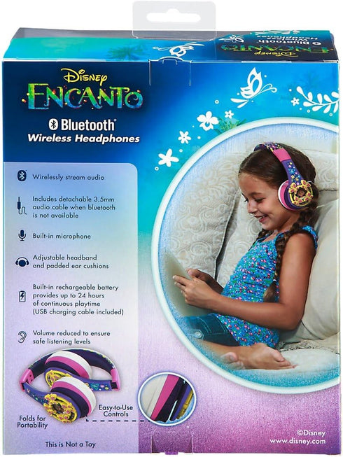 eKids Disney Encanto Kids Bluetooth Headphones, Wireless Headphones with Microphone includes Aux Cord, Volume Reduced Kids Foldable Headphones...