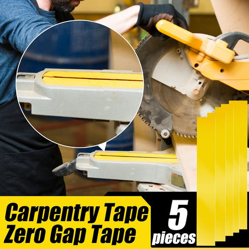 Zero Gap Woodworking Tape for More Accurate Cuts On Miter Saw Table Saw PVC Self Adhesive Strips for Positioning Wood Cutting, 2 x 14 Inch, Yellow...