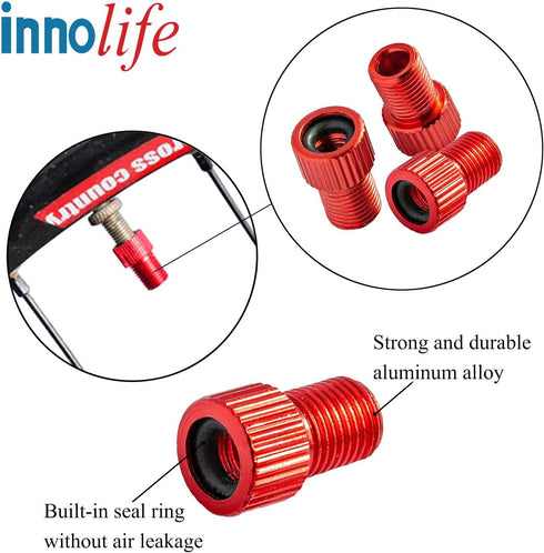 Aluminum Presta to Schrader Converter Car Valve Adapter Bicycle Bike Tube Pump Air Compressor Tools (Yellow)...