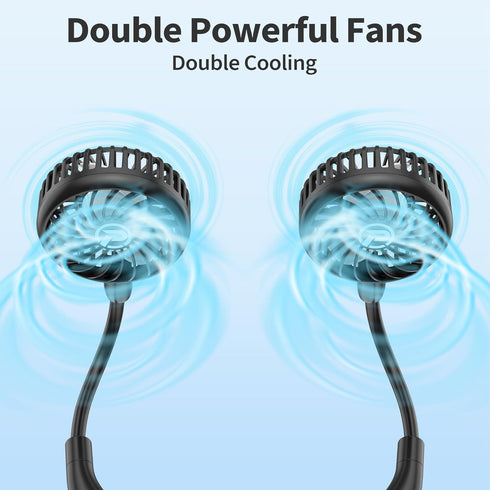 Portable Neck Fan, Battery powered Rechargeable Fan,Hand Free Personal Fan, Adjustable, Wearable Fan for Travel Sport Work Women Kids (Black)...
