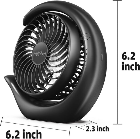 Small Rechargeable Fan, Portable Usb or Battery Fan, 3600mah Small Desk Fan, 8-24Hours Working, 3 Speed & Keep Quiet, 3.28Ft Charging Cord(Pink)...