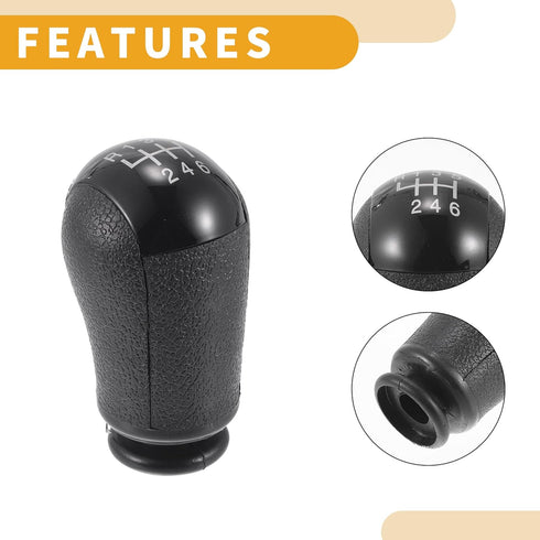 6 Speed Manual Gear Shifter Knob - Car Shift Lever Knob - for Ford Focus 2005-2012 Plastic Black White - 1 Pc...