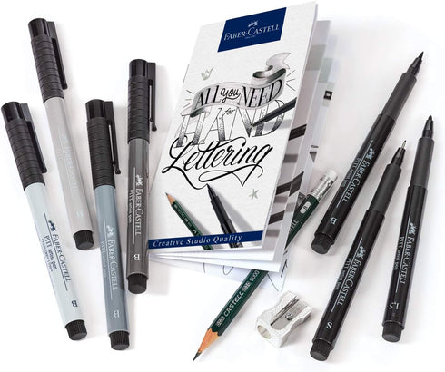 Faber-Castell Pitt Artist Pen Hand Lettering For Beginners Set - Hand Lettering 101 with 7 Pitt Lettering Pens...