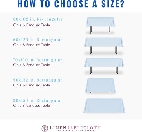 LinenTablecloth 60 x 102-Inch Rectangular Polyester Tablecloth Royal Blue...