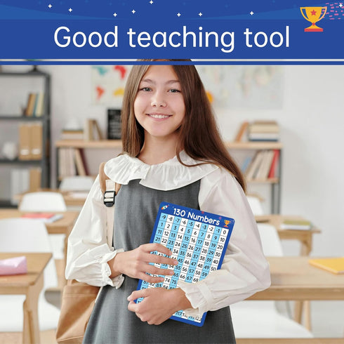 Dinggaogao10 Packs Number Line Whiteboards Cards, 9” x 12”Double Sided Dry Erase Board Writable and Erasable 130 Numbers Chart White Board for Stu...