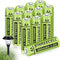 Rechargeable AA Batteries, Ni-MH Double A Solar Batteries High Capacity 1.2V Pre-Charged for Outdoor Solar Lights, String Lights Pathway Lights (A...