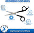 Pet Magasin Japanese Stainless Steel Grooming Scissors (2) for Facial hair and Larger for Body Trimming with Round Tip - Black...