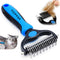 Dog Grooming Brush - Double Sided Dematting Undercoat Rake for Dogs & Cats - Extra Wide Dog Grooming Brush, Pet Brush for Shedding, Cat Brush,Dema...