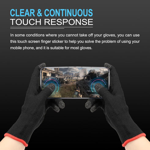 MECCANIXITY Gloves Touch Screen Sticker Ultra High Sensitivity Flexible Carbon Fiber Ultra Thin Stickers Black for Gloves, Pack of 20...