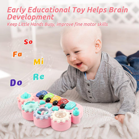 BAOLI Baby Piano Toys 18 Months, Kids Piano Keyboard with Gears Game, Light Up Musical Toys for Toddlers Boys Girls, Early Educational Music Toy, ...