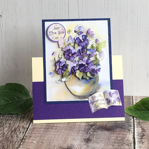 Katy Sue Designs Soft Pinks & Purples 3D Die Cut Decoupage Collection for Card Making Supplies. Contains 12 Sheets of Katy Sue Die Cut Decoupage F...