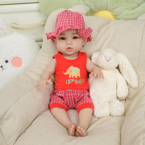Full Silicone Doll Clothes Outfits for 17.7"- 18.5", Reborn Baby Doll Qute Suit Accesories Set - Newborn Girl Boy Baby Clothing Gifts Set - RedEle...