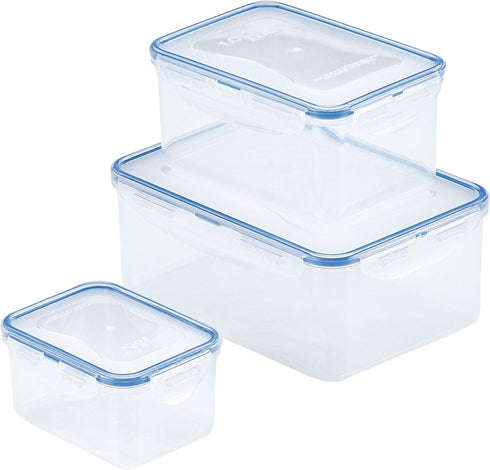 LocknLock Easy Essentials Food Storage lids/Airtight containers, BPA Free, 6-Piece, Clear...
