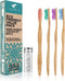 Bamboo Toothbrush 4-Pack & Compostable Silk Dental Floss with Refillable Glass Holder | Biodegradable Oral Care Set | Soft BPA-Free Bristles | Nat...