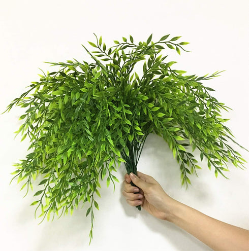 CATTREE Artificial Weeping Willow, Plastic Plants Greenery Leaves Fake Hanging Vine Faux Ivy Garland UV Resistant for Indoor Outdoor Garden Basket...