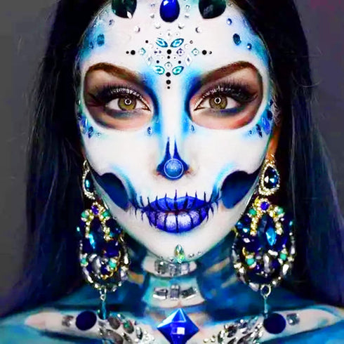 MEICOLY Blue Face Body Paint,30g/1.05oz Water Based Washable Full Body Paint for Adult and Kids,Dark Blue Single Face Painting for Adults, SFX Smu...