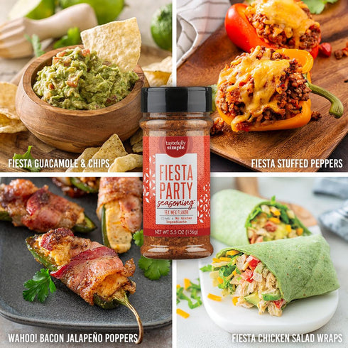 Tastefully Simple Fiesta Party Mexican Seasoning for Tacos, Fajitas, Enchiladas, Dips, and More, Clean, Keto, and Paleo, No MSG or Gluten Ingredie...