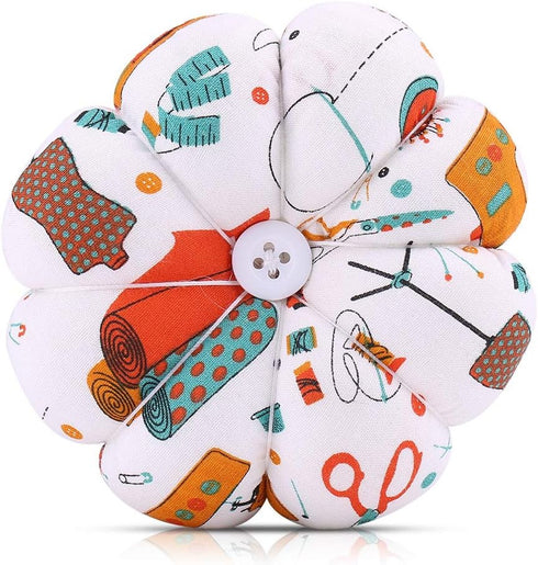 Wrist Pin Cushion, Pumpkin Shaped Pincushions Band Wearable Needle Finger Wristband Cushions Pins Holder Elastic Strap Quilting Pop Snap Ring Sewi...