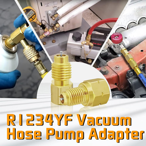 Boltigen R1234YF Refrigerant Tank Adapters, R12 to R1234YF Adapter Connector, 1/2 LH to 1/4 Flare R1234YF Vacuum Pump Adapter Fittings with Valve ...