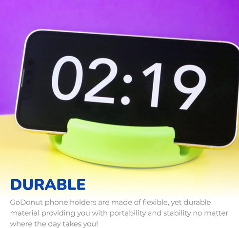 GoDonut – Phone Stand Original – Cell Phone Holder + Tablet Stand Desk Organizer – Compatible with Tablet, iPhone 16 15 14 Pro Max, Android & Most...