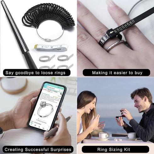 Novellaire 7-Piece Ring Sizer Measuring Tool for Both Men and Women. Includes Finger Ring Measurer, Ring Sizers, Ring Making Kit, Ring Mandrel, an...