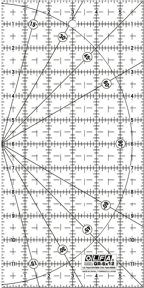 OLFA 1071819 QR-6x12 6-Inch x 12-Inch Frosted Advantage Acrylic Ruler...